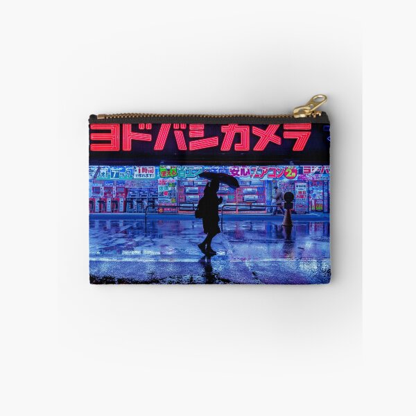 Item preview, Japanese Walking home in the rain from the grind. Red and blue reflections. designed and sold by TokyoLuv.