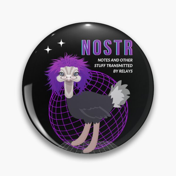 Item preview, Nostrich NOSTR Ostrich with Messy Purple Hair designed and sold by Brasilia.