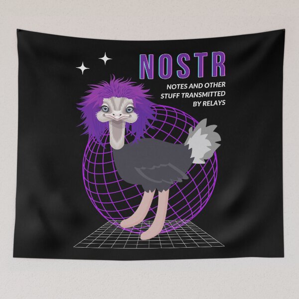 Item preview, Nostrich NOSTR Ostrich with Messy Purple Hair designed and sold by Brasilia.