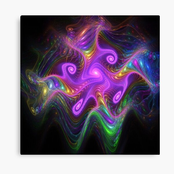 Gnarly Christmas Lights - Rainbow Abstract Art Spiral Fractal Pride LGBTQ Canvas Print