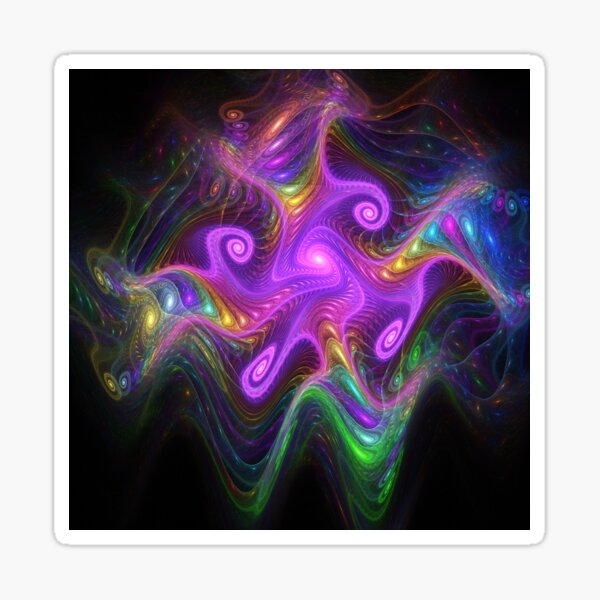 Gnarly Christmas Lights - Rainbow Abstract Art Spiral Fractal Pride LGBTQ Sticker