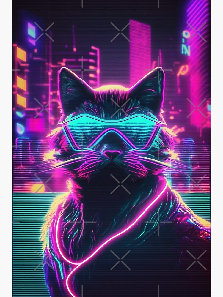 Pug Dog with Sunglasses Vaporwave Synthwave Retrowave Style | Art Board  Print