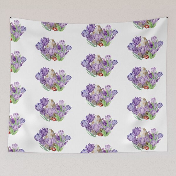 Item preview, Purple Crocus Flowers and Easter Egg designed and sold by silviaol.