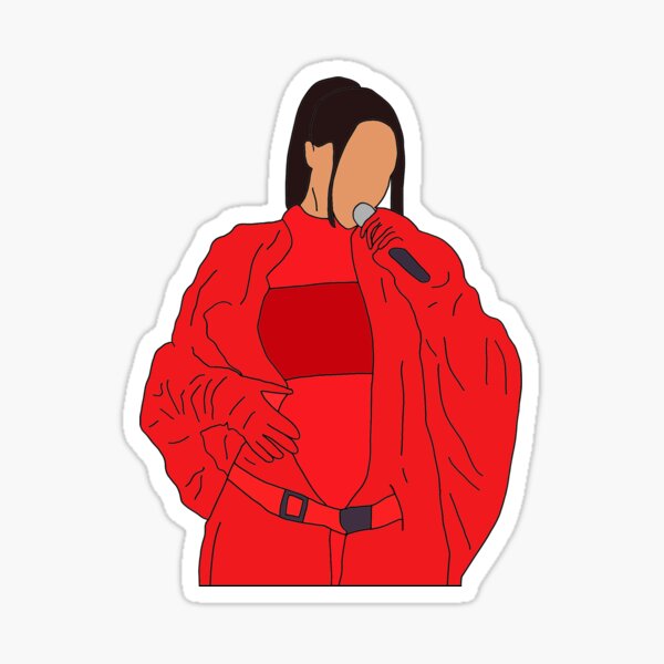 rihanna superbowl drawing Sticker