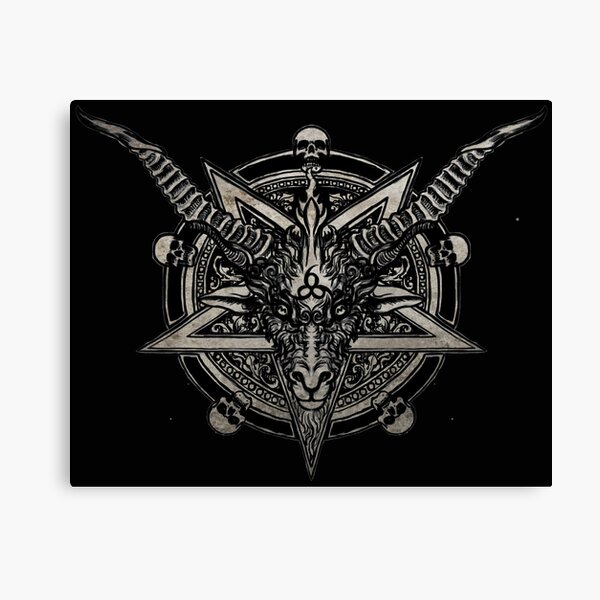 Canvas Painting Baphomet Print Satanic Goat Poster Eliphas - Temu