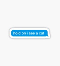 funny hold on I see a cat text iMessage sticker Sticker