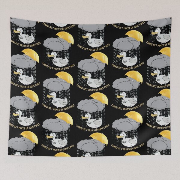 Item preview, Things Get Mixed Up Sometimes Duck Under Rain Under Clouds and Umbrella sarcastic generation Z  designed and sold by tranquilbeach.