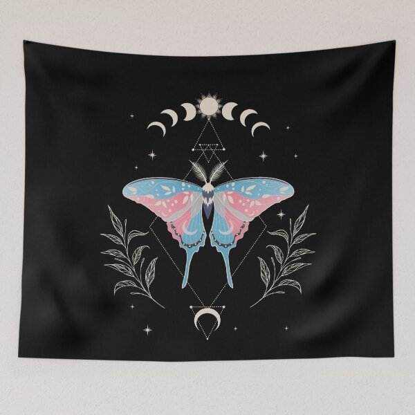 Item preview, Transgénero Luna Moth Celestial Cottagecore Bandera del orgullo LGBT designed and sold by Clara Hollins.