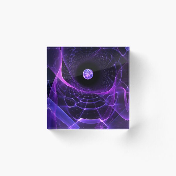 Wormhole - Fractal Alien Scifi Scene Acrylic Block