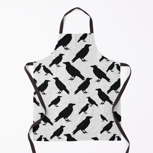 Item preview, Abstract Bird Pattern Crow Lines Black on White Background designed and sold by MadfishDesigns.