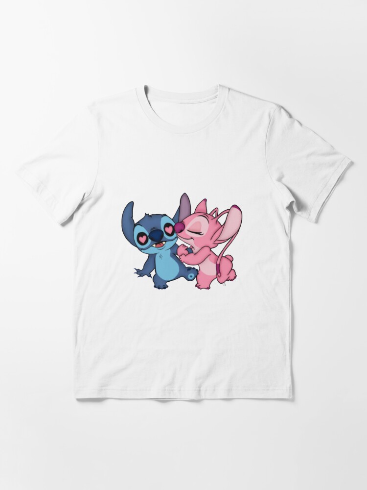 Lilo & Stitch Girl's Angel Large Portrait T-Shirt Pink