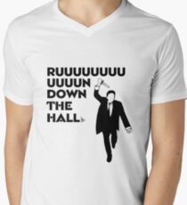 "Ruuuun down the hall" Men's V-Neck T-Shirt