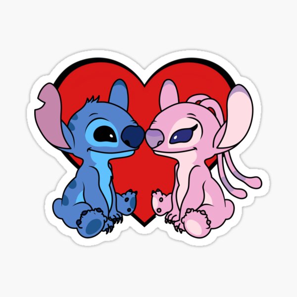 stitch and angel 62673 love Sticker for Sale by RosieMartin52