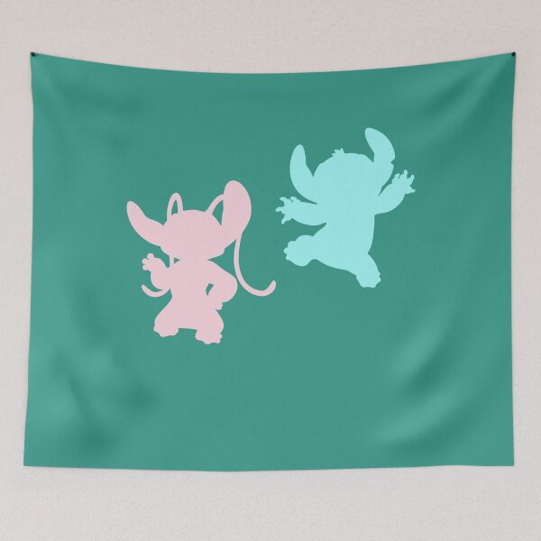 Item preview, Stitch and Angel Pink and Blue Silhouettes  Lilo and Stitch 79 love  designed and sold by RosieMartin52.