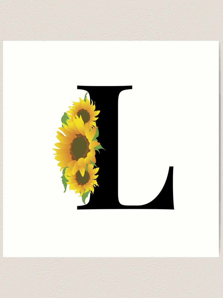 Initial, Monogram, L, Letter L, Flower Art Canvas Print for Sale