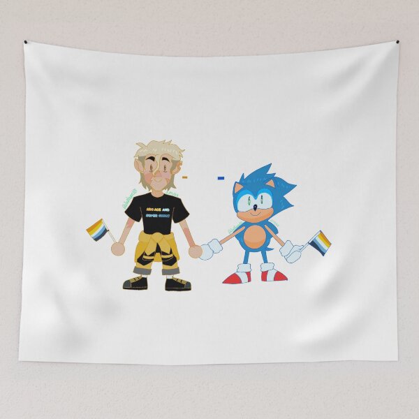 Item preview, Aroace Pride with Hunter and the blue hedgehog! designed and sold by Rolaplayor101.
