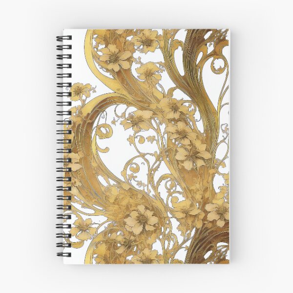 Item preview, Golden Yellow Flowers Spiral Art Nouveau Alphonse Mucha Whorl designed and sold by entwithanaxe.