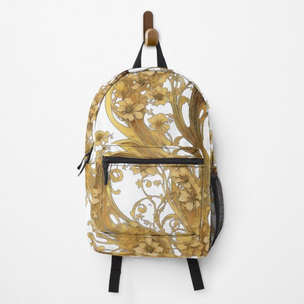 Item preview, Golden Yellow Flowers Spiral Art Nouveau Alphonse Mucha Whorl designed and sold by entwithanaxe.