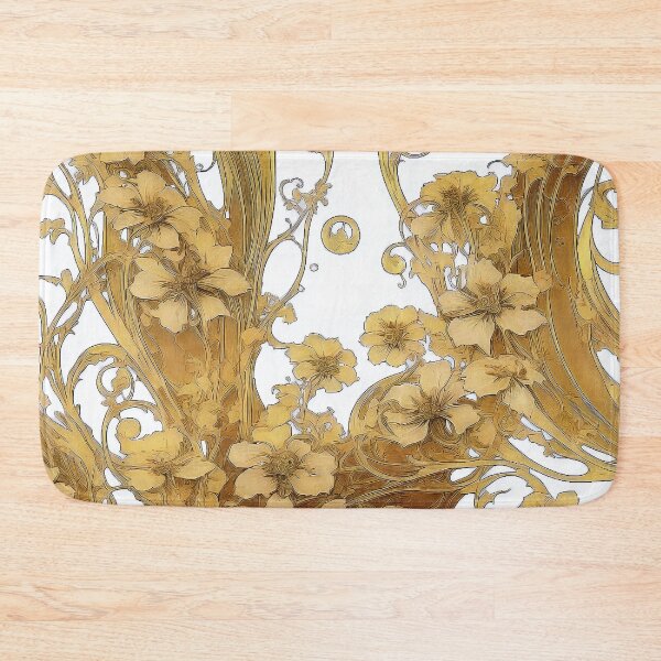 Item preview, Golden Yellow Flowers Spiral Art Nouveau Alphonse Mucha Whorl designed and sold by entwithanaxe.