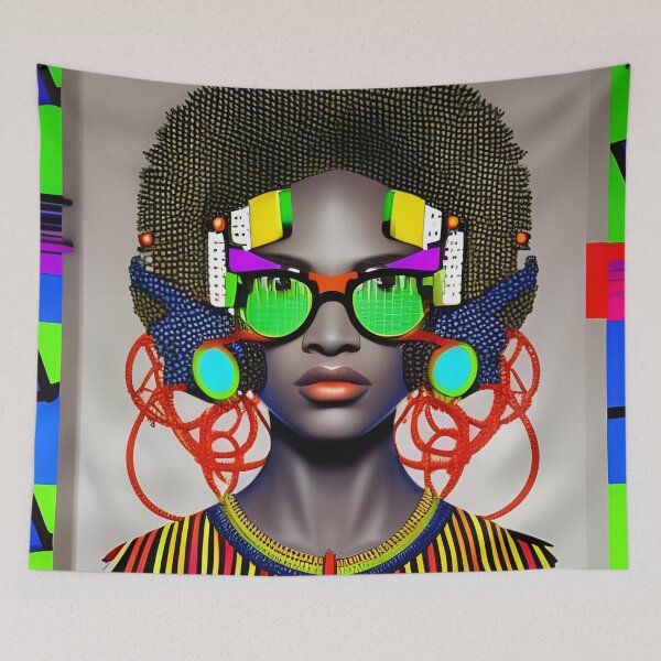 Item preview, Afro Abstract Pop Art- Portrait of Black Woman designed and sold by NoirCultureC-2.