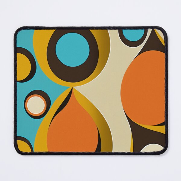 Item preview, Retro Sixties Mod Flowers (blue, brown, orange) designed and sold by RESToRAPTOR.