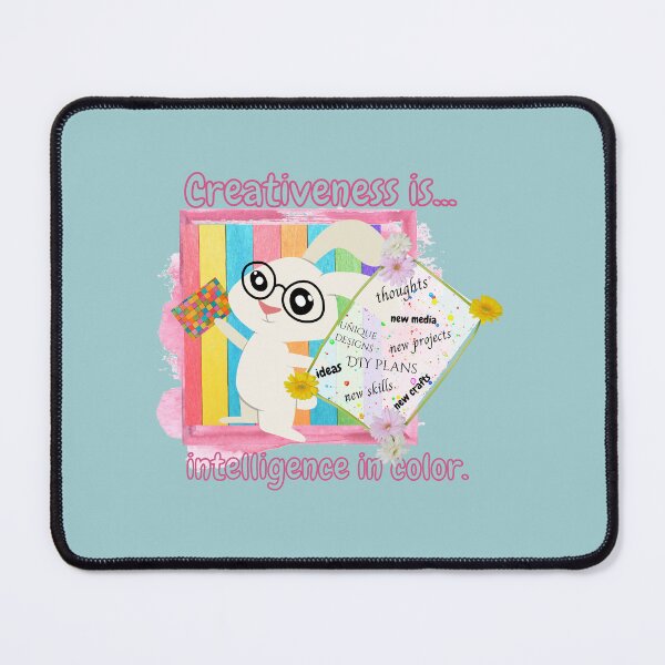 Item preview, Creativeness is intelligence in color bunny rabbit motivational positive attitude design designed and sold by tranquilbeach.