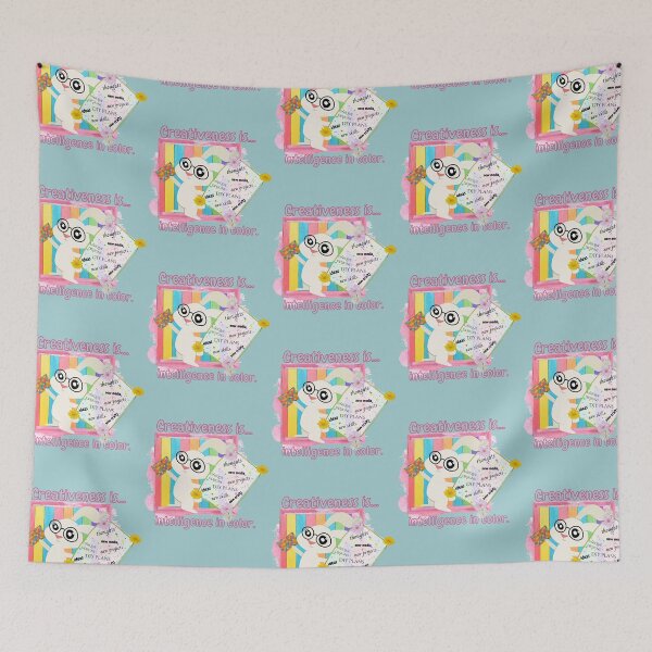 Item preview, Creativeness is intelligence in color bunny rabbit motivational positive attitude design designed and sold by tranquilbeach.