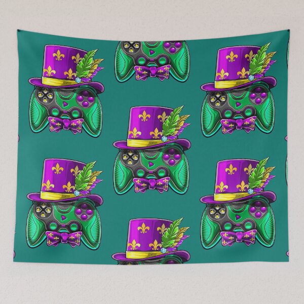 Item preview, Mardi Gras Video Game Controller Jester Hat Costume Kids T-Shirt designed and sold by zedbubblez.
