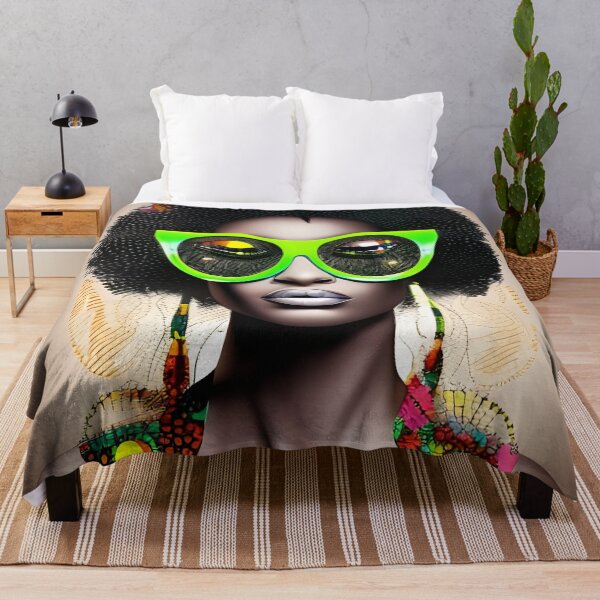 Artikelvorschau, Afro-Pop-Art einer schwarzen Frau mit grüner Modesonnenbrille entworfen und verkauft von NoirCultureC-2.