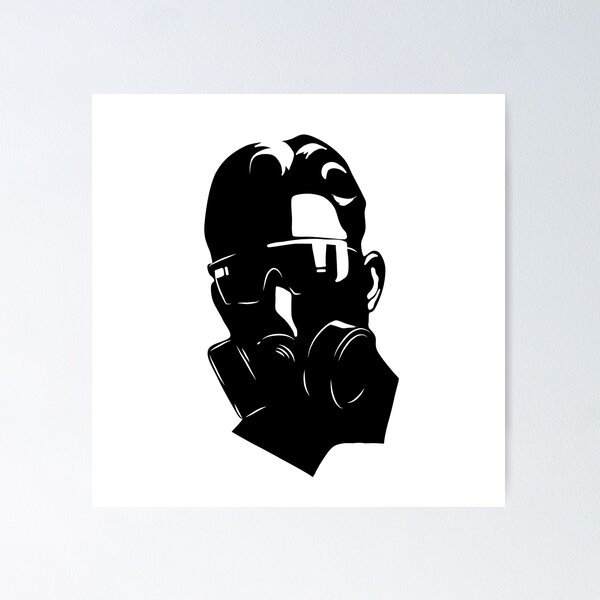 Item preview, pest control logo with mask and glasses.black and white designed and sold by Andibadiroon.