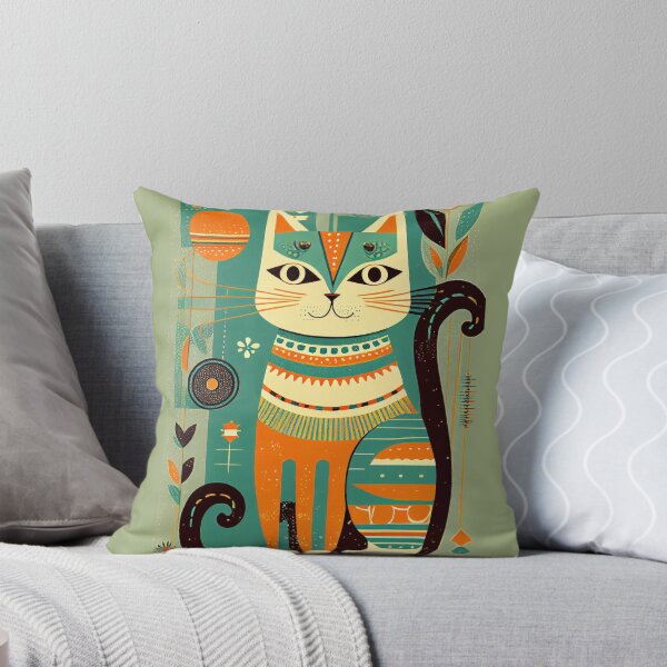 Aperçu de l'œuvre Boho Cat 59 Abstract Art Print Peinture Décoration murale créée et vendue par winterkitty88.