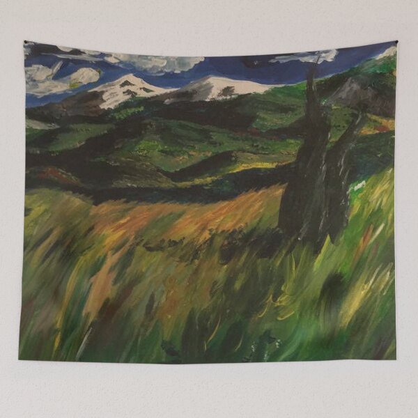 Item preview, Windy field with cedars designed and sold by M Maloney.