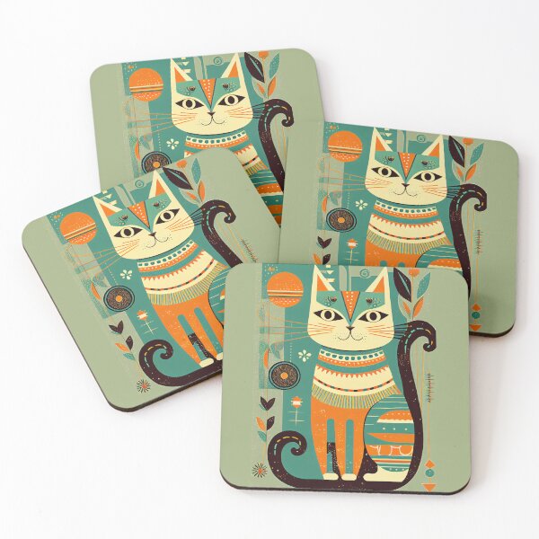 Item preview, Boho Cat 59 Abstract Art Print Painting Wall Decor designed and sold by winterkitty88.