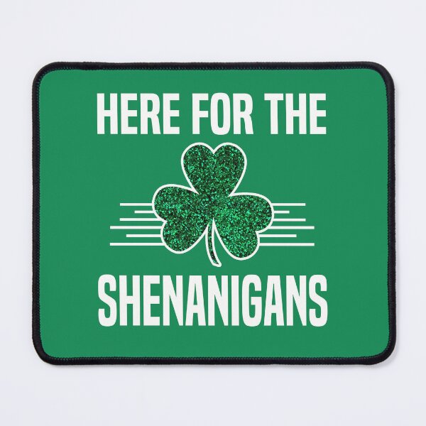 Item preview, Here For The Shenanigans St Patricks Day Lucky Irish Glitter Shamrock Clover designed and sold by HalloweenGift.