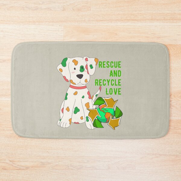 Item preview, Rescue and recycle love motivational puppy dalmatian, earth recycle and be earth friendly  positive design designed and sold by tranquilbeach.