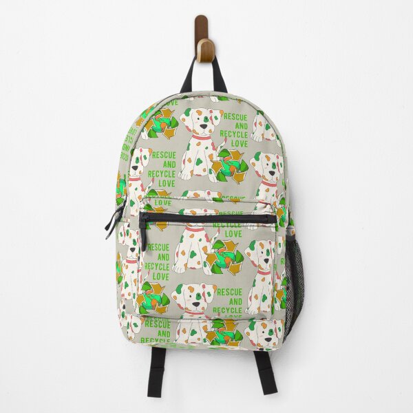 Item preview, Rescue and recycle love motivational puppy dalmatian, earth recycle and be earth friendly positive design designed and sold by tranquilbeach.