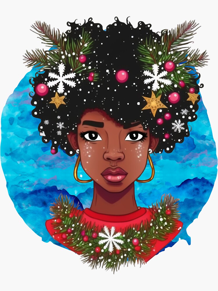 Black Girl Magic Merry Christmas African American Woman Xmas