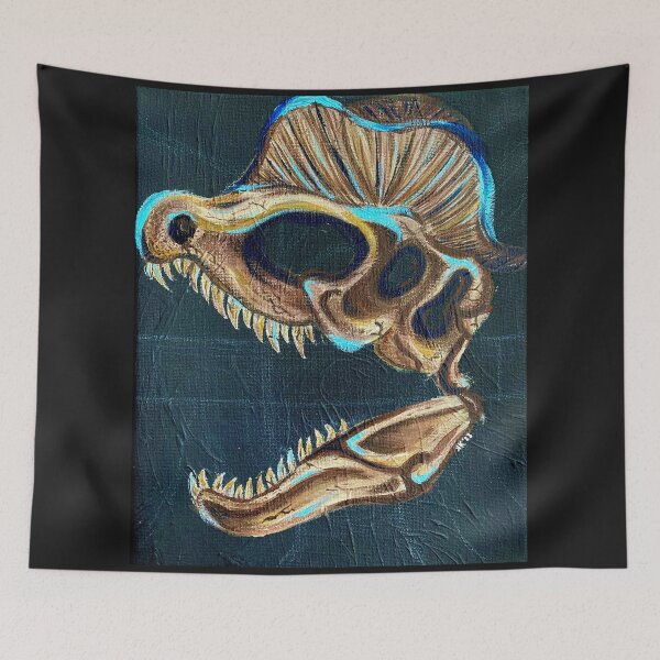 Item preview, Dilophosaurus Skull painting  designed and sold by kelcykent.