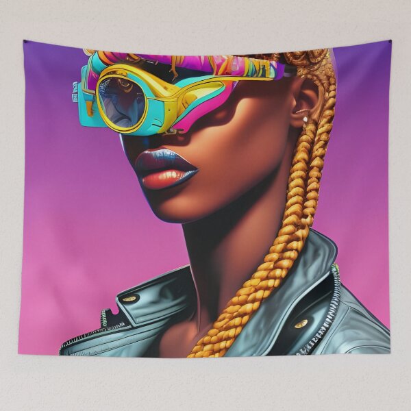 Item preview, Afrofuturistic Pop Art- Lady with The Fancy Sunnys  designed and sold by NoirCultureC-2.