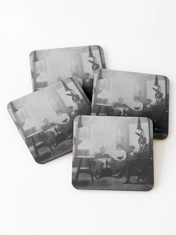 Thumbnail 1 of 5, Coasters (Set of 4), Curious Rabbit designed and sold by BatGhostSpider.
