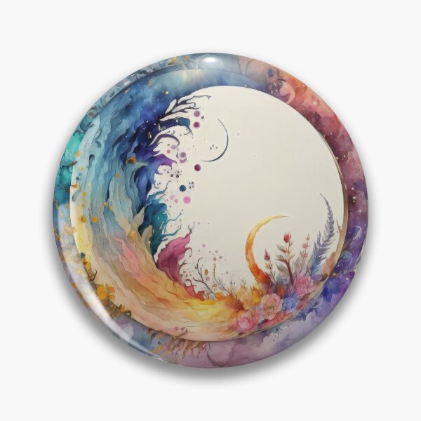 Item preview, Watercolor Sea And Sky Fantasy Circle Colorful Illustration designed and sold by entwithanaxe.