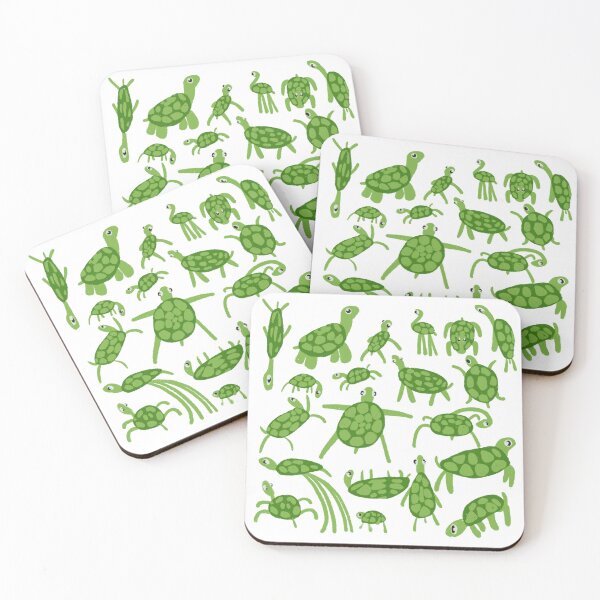 Item preview, Cute Funky Silly Little Green Turtle Digital Art Turtle Pattern Design designed and sold by Bombidi.