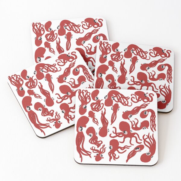 Item preview, Cute Silly Red octopus Digital Art Octopus Pattern Design designed and sold by Bombidi.