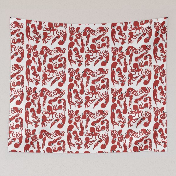 Item preview, Cute Silly Red octopus Digital Art Octopus Pattern Design designed and sold by Bombidi.