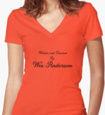 Written and directed by Wes Anderson Women's Fitted V-Neck T-Shirt
