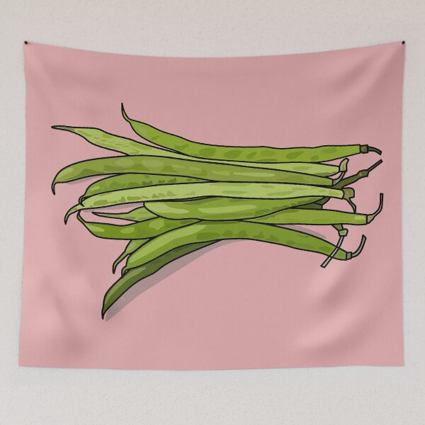 Item preview, Green beans cartoon illustration designed and sold by Misscartoon.
