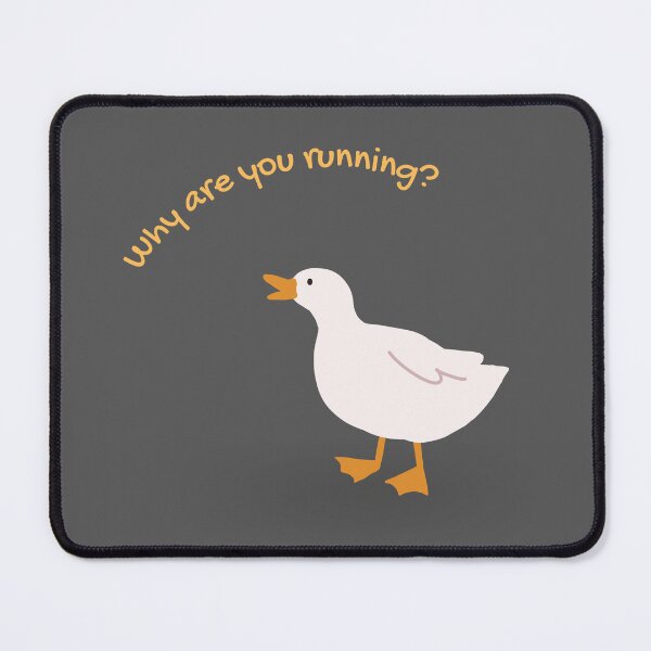 Item preview, cute why running duck meme yellow illustration designed and sold by FRH Design ⭐⭐⭐⭐⭐.