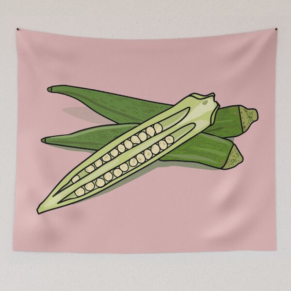 Item preview, Okra cartoon illustration designed and sold by Misscartoon.