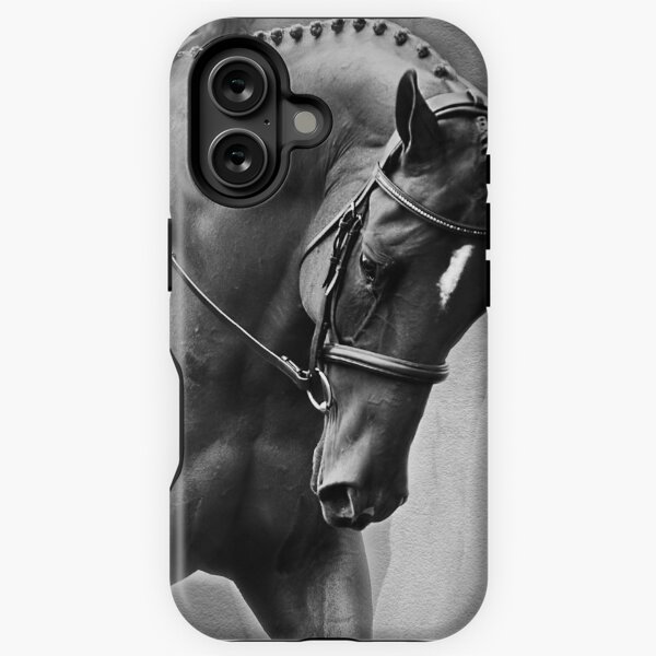 Aperçu de l'œuvre Cheval de dressage élégant en noir et blanc créée et vendue par Michelle Wrighton.