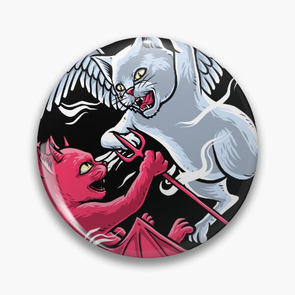 Item preview, angel and demon cat designed and sold by Design_for_merch.